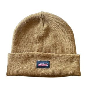 Genuine Dickies Men's Brown Acrylic Fleece Lined Workwear Cuffed Beanie Hat Cap